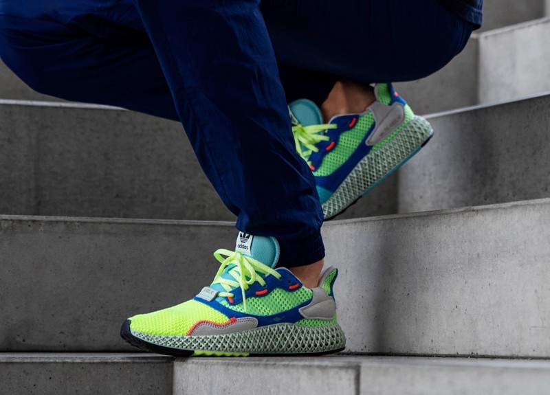 Adidas zx 4000 4d grey outlet one green and cyan